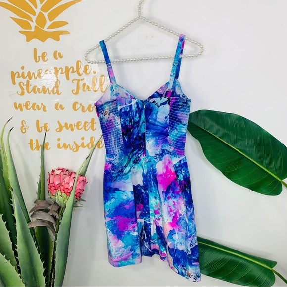 Amanda Uprichard Print Silk Watercolor Mini Dress XS - Picture 14 of 16